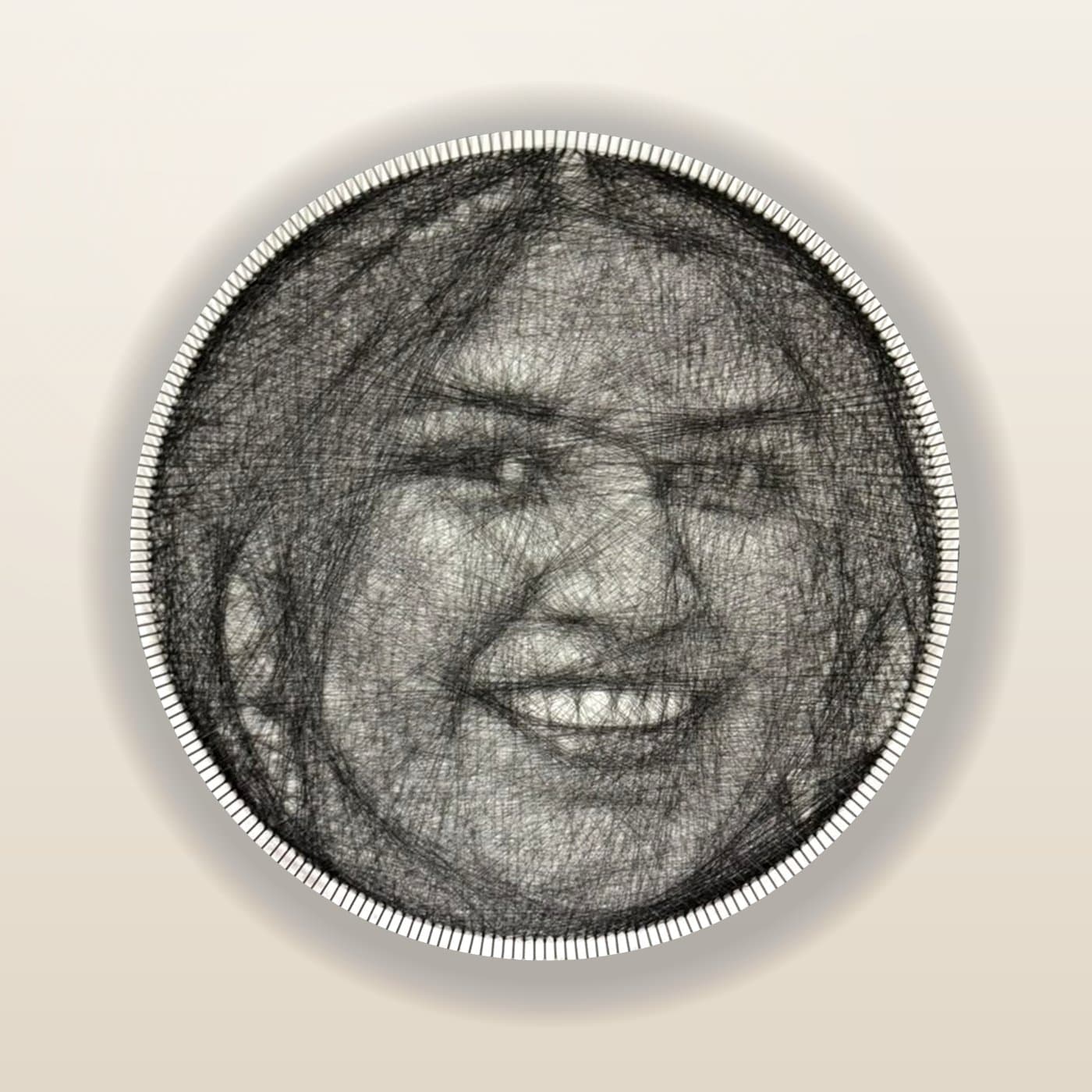 Single Face String Art Portrait — handmade string art